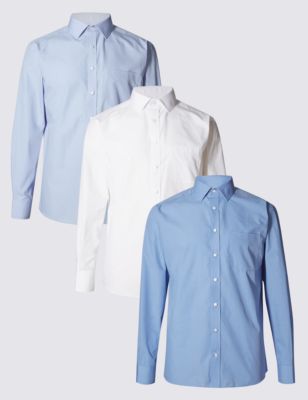 3 Pack Cotton Blend Easy to Iron Shirts